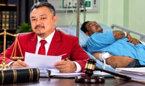 Doc. Foto ilustrasi yang menggambarkan pendampingan hukum dalam perkara dugaan pengeroyokan terhadap M. Sholeh Abdullah R. di Salatiga. Ilustrasi menampilkan Agus Polenk dalam konteks kajian dan pendampingan hukum, serta gambaran Sholeh yang masih menjalani perawatan di rumah sakit. Elemen dokumen hukum, timbangan keadilan, dan palu hakim digunakan sebagai representasi proses hukum dan pembahasan mengenai dugaan penerapan sejumlah pasal dalam perkara tersebut. Ilustrasi ini dibuat untuk kepentingan pemberitaan dan bukan merupakan dokumentasi langsung dari keseluruhan rangkaian peristiwa.
