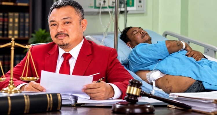 Doc. Foto ilustrasi yang menggambarkan pendampingan hukum dalam perkara dugaan pengeroyokan terhadap M. Sholeh Abdullah R. di Salatiga. Ilustrasi menampilkan Agus Polenk dalam konteks kajian dan pendampingan hukum, serta gambaran Sholeh yang masih menjalani perawatan di rumah sakit. Elemen dokumen hukum, timbangan keadilan, dan palu hakim digunakan sebagai representasi proses hukum dan pembahasan mengenai dugaan penerapan sejumlah pasal dalam perkara tersebut. Ilustrasi ini dibuat untuk kepentingan pemberitaan dan bukan merupakan dokumentasi langsung dari keseluruhan rangkaian peristiwa.