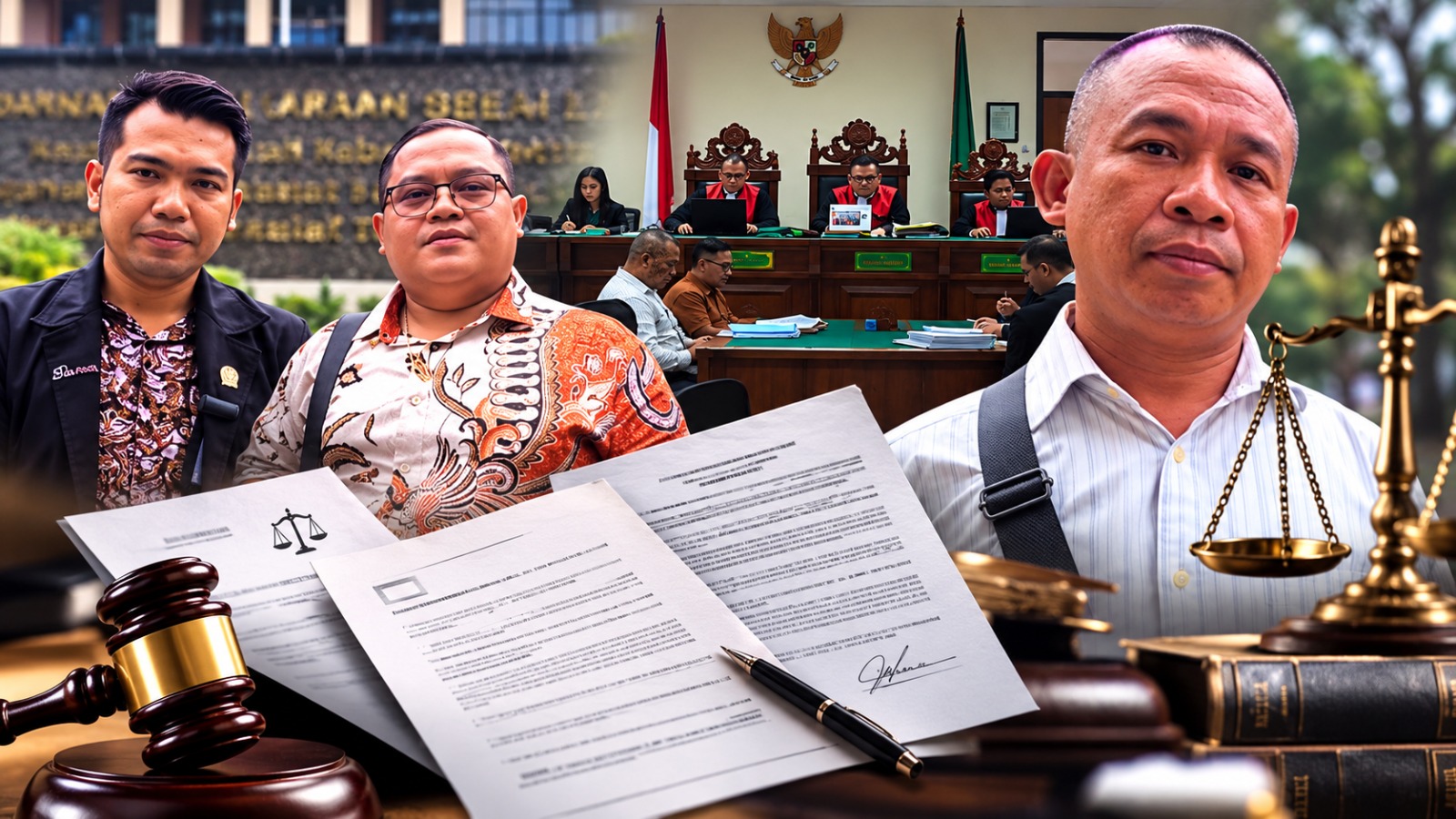 Doc. Kolase foto dokumentasi persidangan perkara perdata Nomor 58/Pdt.G/2026/PN.Ckr. di Pengadilan Negeri Cikarang serta pihak-pihak yang diwawancarai KawanJariNews.com seusai sidang, 7 Oktober 2026. Foto digunakan sebagai ilustrasi pemberitaan mengenai klarifikasi kronologi Surat Kuasa, somasi, dan pencabutan kuasa yang berkaitan dengan Sumaryo.
