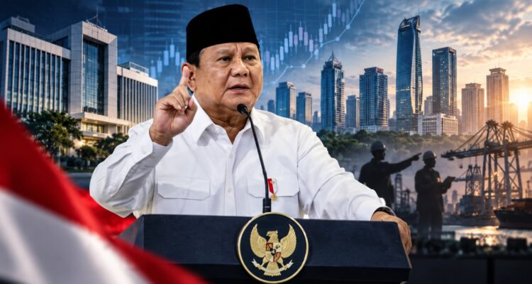 Doc. Ilustrasi Presiden Prabowo Subianto dalam konteks kebijakan restrukturisasi BUMN, efisiensi perusahaan negara, dan penguatan ekonomi nasional. Pemerintah menargetkan penataan entitas BUMN untuk meningkatkan efektivitas pengelolaan aset serta memperbesar kontribusi perusahaan negara terhadap kesejahteraan masyarakat. (KawanJariNews.com)