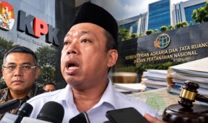 Doc. Menteri ATR/Kepala BPN Nusron Wahid dalam ilustrasi pemberitaan terkait rencana pemeriksaan sebagai saksi oleh Komisi Pemberantasan Korupsi (KPK) dalam penyidikan dugaan korupsi terkait pengurusan hak atas tanah. Ilustrasi menampilkan gedung KPK, Kementerian ATR/BPN, dan berkas perkara sebagai gambaran konteks penyidikan. (Foto: Ilustrasi/KawanJariNews.com)